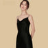 100% Mulberry Silk 16Momme Cowl Neck Spaghetti Strap Nightgown with Side Slit Design