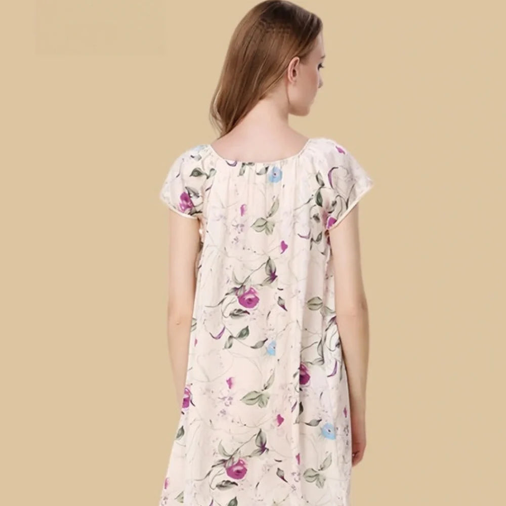 100% Mulberry Silk 16Momme Floral Print Women&