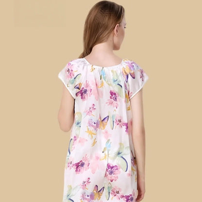 100% Mulberry Silk 16Momme Floral Print Women&