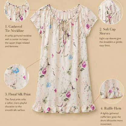 100% Mulberry Silk 16Momme Floral Print Women&