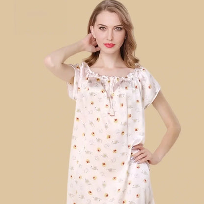 100% Mulberry Silk 16Momme Floral Print Women&
