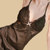 100% Mulberry Silk 16Momme Lace V-neck Spaghetti Strap Mini Nightgown