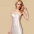 100% Mulberry Silk 16Momme Spaghetti Strap Nightgown with Lace Mesh V-neck