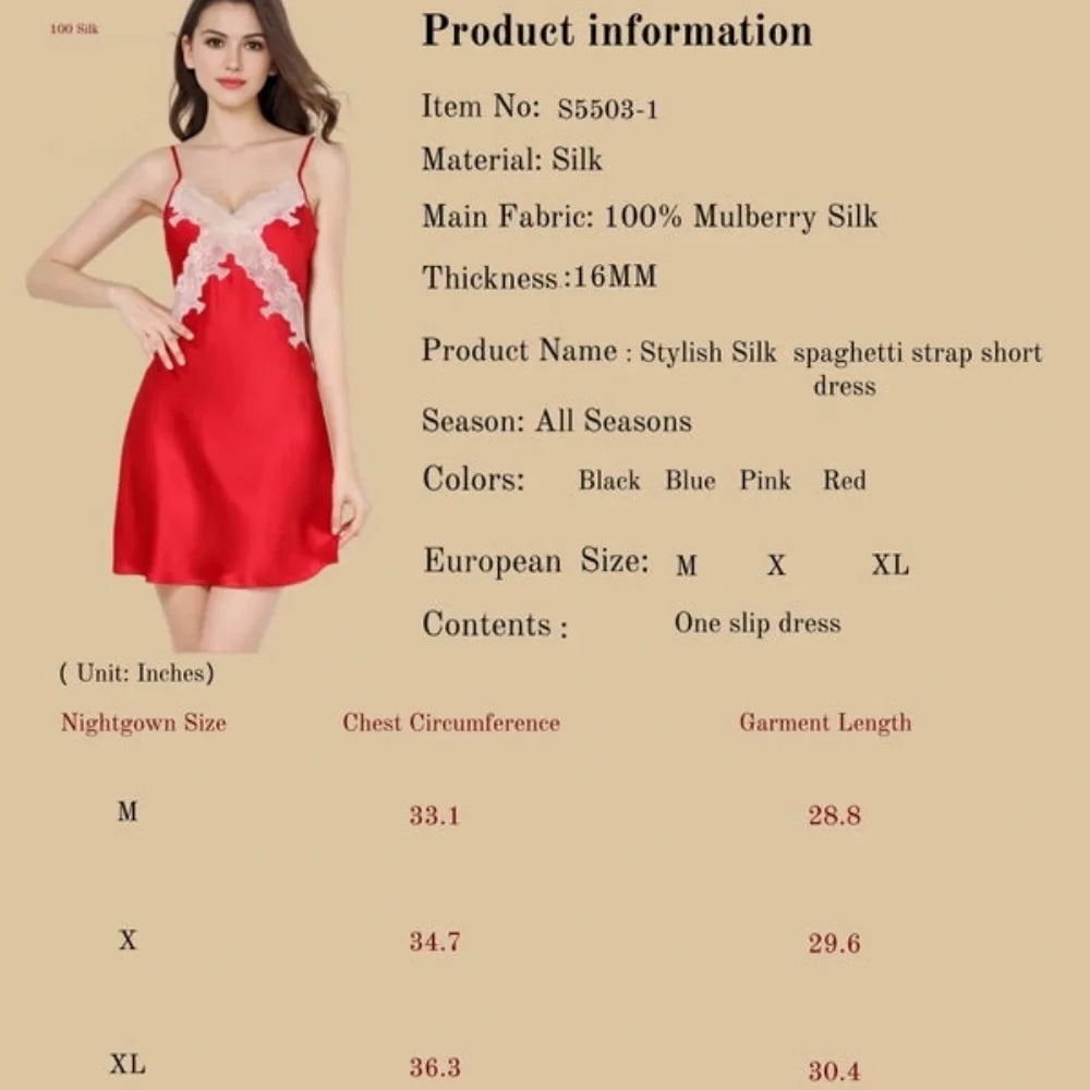 100% Mulberry Silk 16Momme V-neck Spaghetti Strap Women&