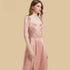100% Mulberry Silk 19Momme Bow Spaghetti Strap Nightgown with Side Slit Design