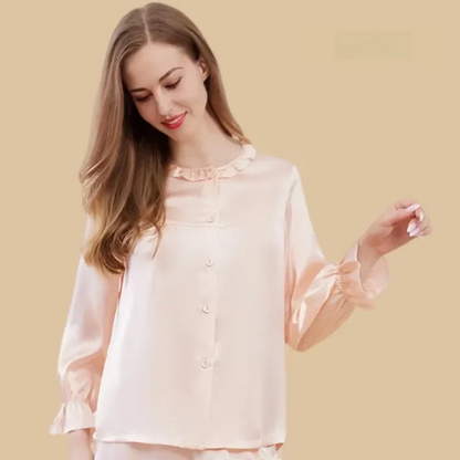 100% Mulberry Silk 19Momme Button Up Women&