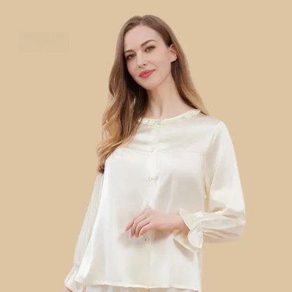 100% Mulberry Silk 19Momme Button Up Women&