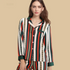 100% Mulberry Silk 19Momme Chain-Stripe Printed Women&