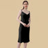 100% Mulberry Silk 19Momme Cowl Neck Spaghetti Strap Midi Nightgown