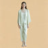 100% Mulberry Silk 19Momme Jacquard Lace V-Neck Camisole Set with Tie-Front Robe