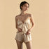100% Mulberry Silk 19Momme Lace Trim V-neck Camisole Set