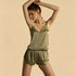 100% Mulberry Silk 19Momme Lace V-Neck Camisole Set