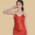 100% Mulberry Silk 19Momme Lace V Neck Spaghetti Strap Nightgown