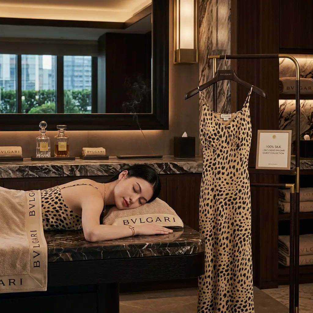 100% Mulberry Silk 19Momme Leopard V-Neck Spaghetti Strap Maxi Nightgown