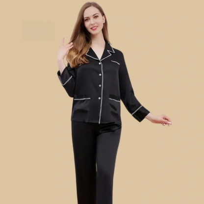 100% Mulberry Silk 19Momme Long Sleeve Women&