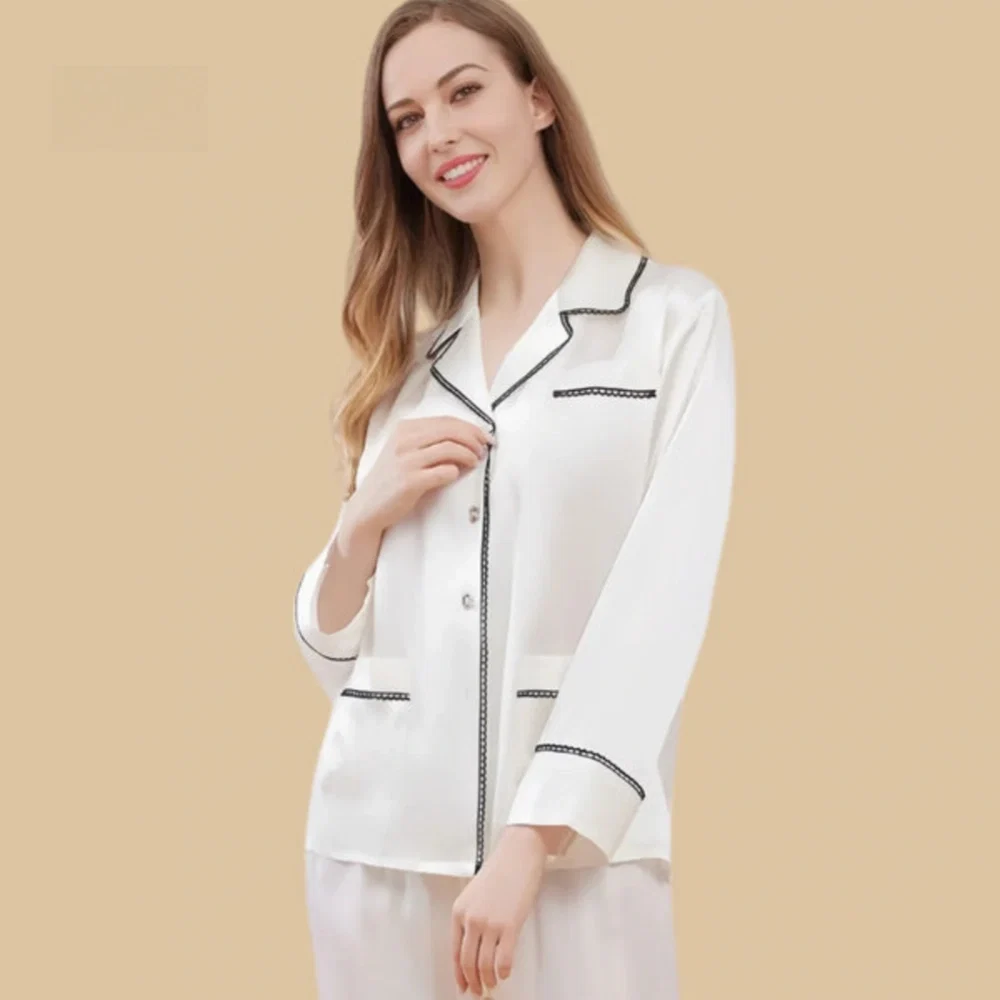 100% Mulberry Silk 19Momme Long Sleeve Women&
