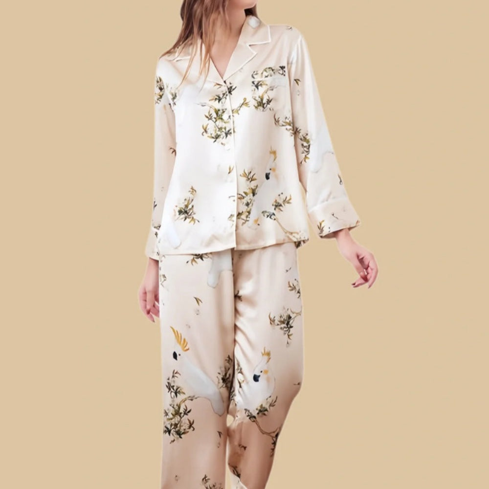 100% Mulberry Silk 19Momme Long Sleeve Women&