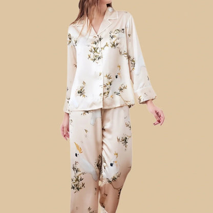 100% Mulberry Silk 19Momme Long Sleeve Women&