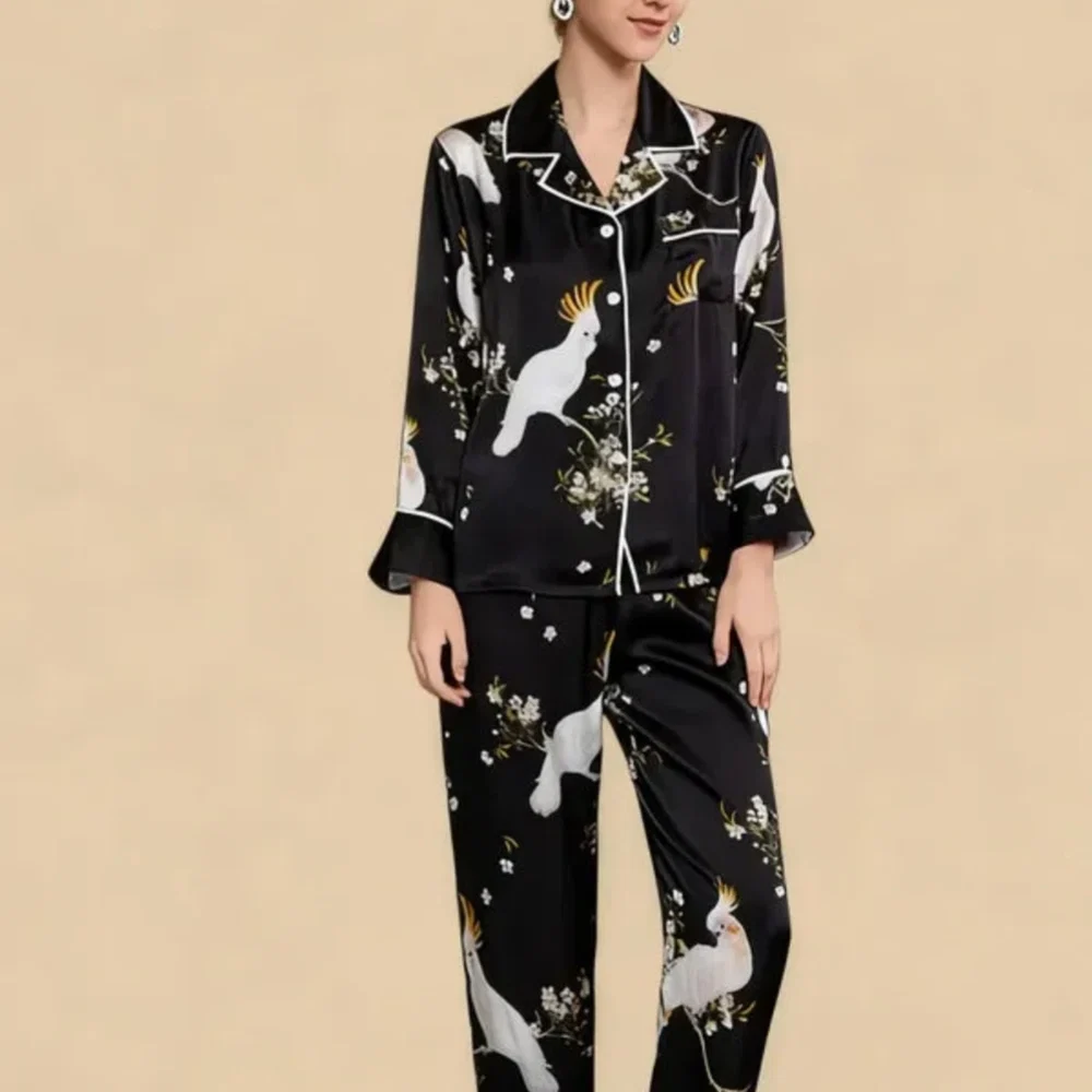 100% Mulberry Silk 19Momme Long Sleeve Women&