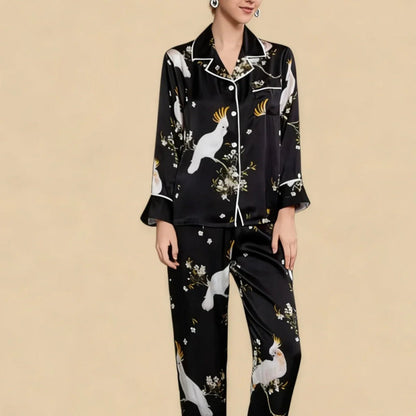 100% Mulberry Silk 19Momme Long Sleeve Women&