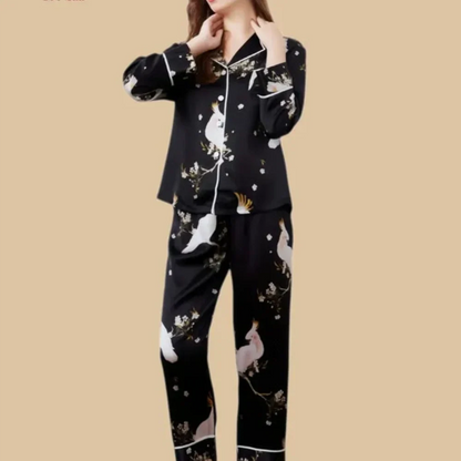 100% Mulberry Silk 19Momme Long Sleeve Women&