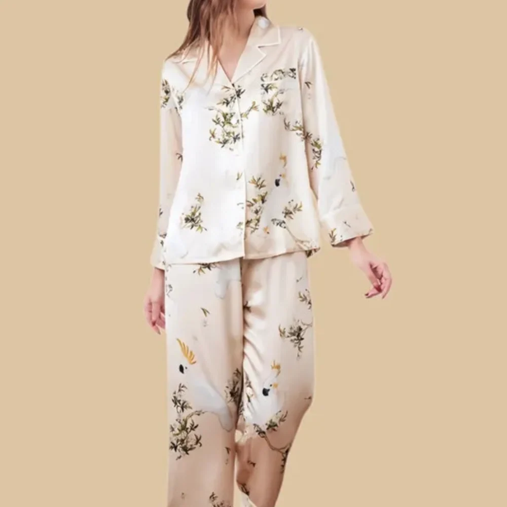 100% Mulberry Silk 19Momme Long Sleeve Women&