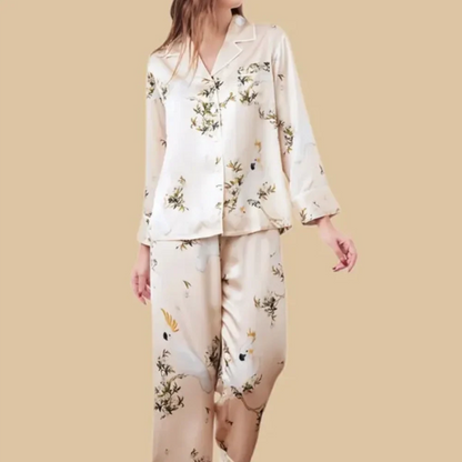 100% Mulberry Silk 19Momme Long Sleeve Women&