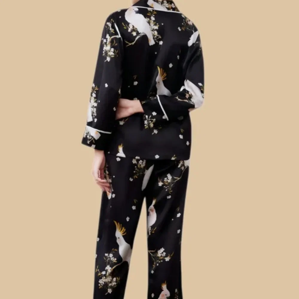 100% Mulberry Silk 19Momme Long Sleeve Women&