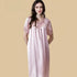 100% Mulberry Silk 19Momme Ruffle Neck Nightgown with Puff Short Sleeves