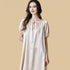 100% Mulberry Silk 19Momme Ruffle Neck Nightgown with Puff Short Sleeves