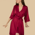 100% Mulberry Silk 19Momme Spaghetti Strap Nightgown & Kimono Robe Set with Lace Trim Design