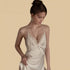 100% Mulberry Silk 19Momme Spaghetti Strap Nightgown with Lace Halter and Back Design