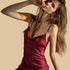 100% Mulberry Silk 19Momme Spaghetti Strap Nightgown with Side Slit Design