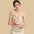 100% Mulberry Silk 19Momme Spaghetti Strap Short Nightgown with Contrast V-Neck Design