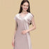 100% Mulberry Silk 19Momme V-Neck Midi Nightgown with Cap Sleeve