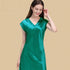 100% Mulberry Silk 19Momme V-Neck Midi Nightgown with Cap Sleeve