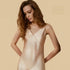 100% Mulberry Silk 19Momme V-Neck Spaghetti Strap Midi Nightgown with Backless Design