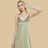 100% Mulberry Silk 19Momme V-Neck Spaghetti Strap Nightgown with Peacock Lace Hem Design