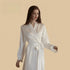 100% Mulberry Silk 22Momme Long Kimono Robe with Belt and Bow Sleeve